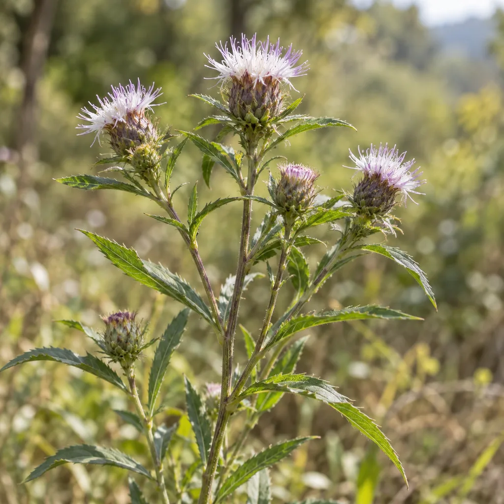 Kvitnúci Atractylodes macrocephala