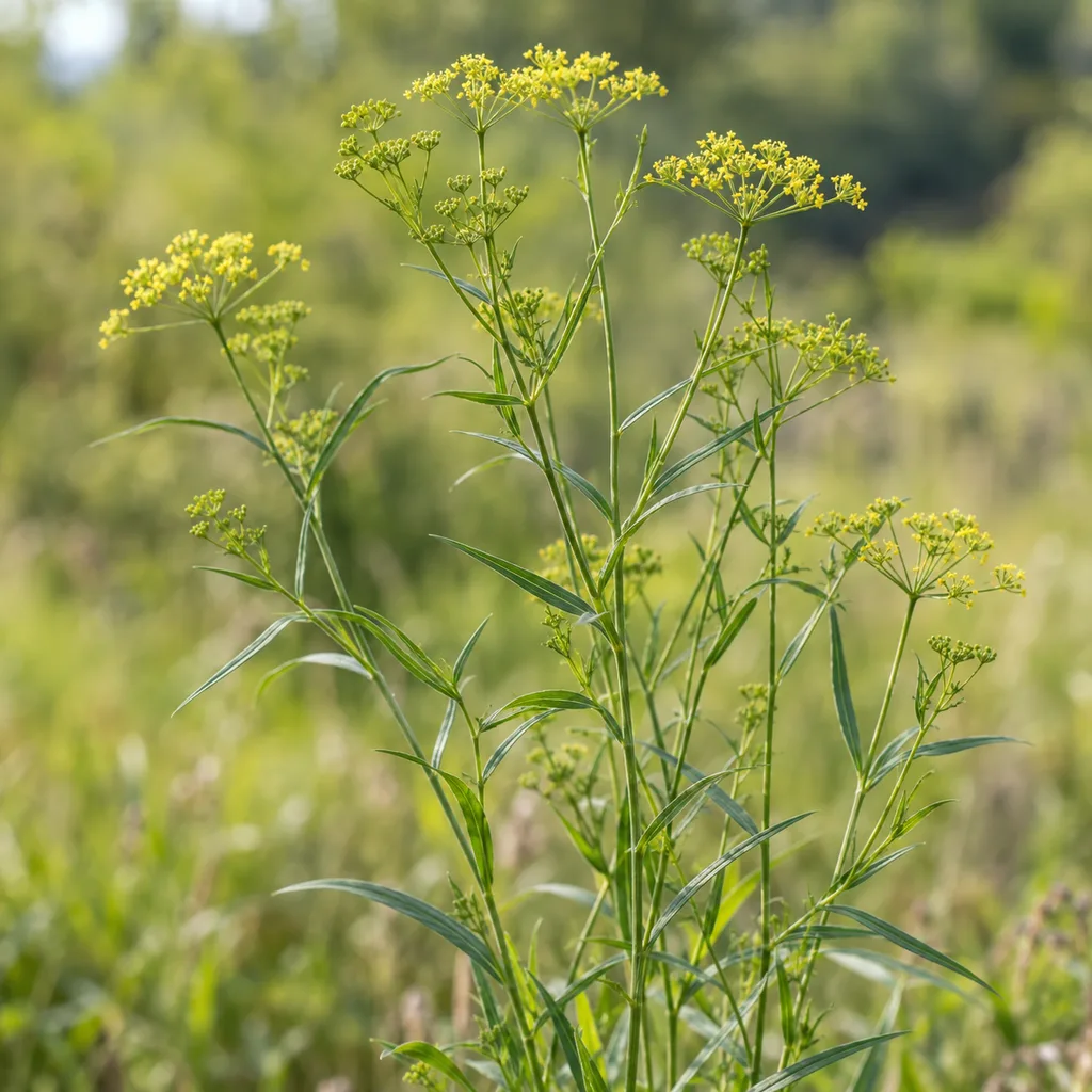 Kvitnúci prerastlík čínsky (Bupleurum chinense)