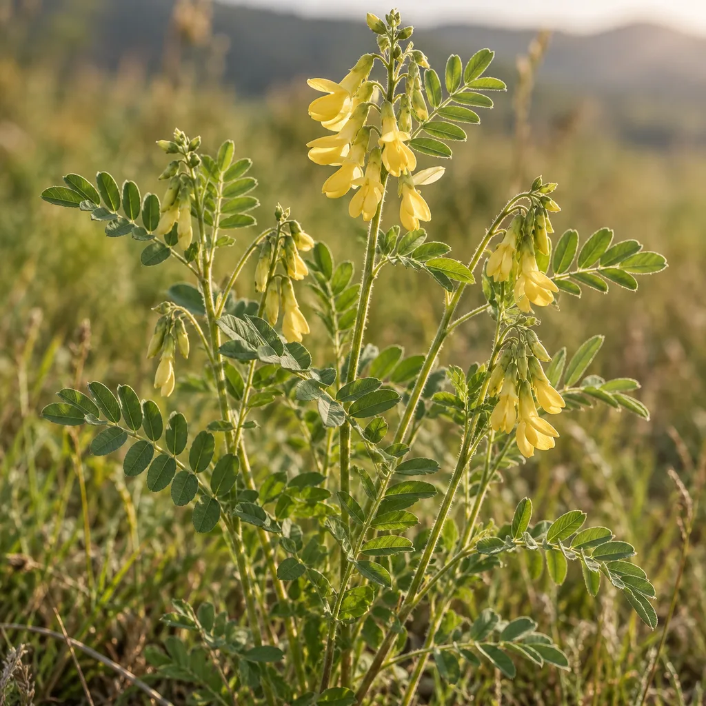 Kvitnúci kozinec blanitý (Astragalus membranaceus)